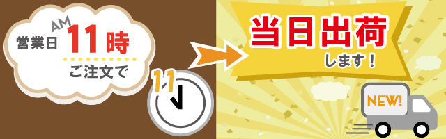 営業日11時までのご注文で当日出荷します