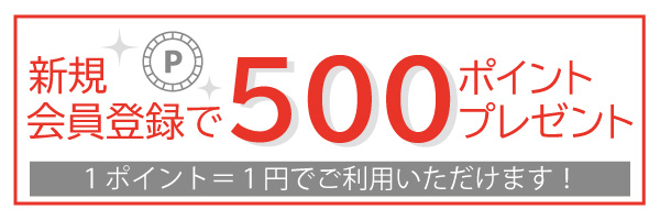 新規会員登録500ポイントプレゼント